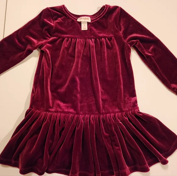 Cat & Jack | Dresses | Cat N Jack 2t Velour Burgundy Color Long Sleeve Like  New | Poshmark